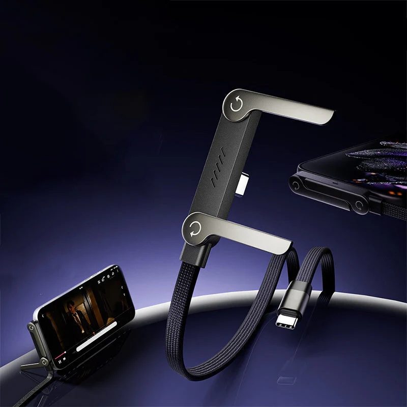 ⚡2-in-1 Invisible Holder Charger Cable – 240W Fast Charging Cord with Built-In Phone Stand