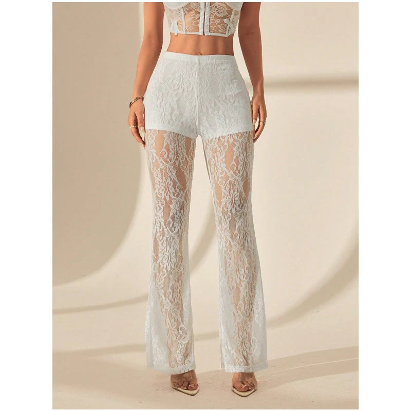 👖40% OFF!🌞Elegant Lace Flare Pants with High-Waisted Design - Image 6