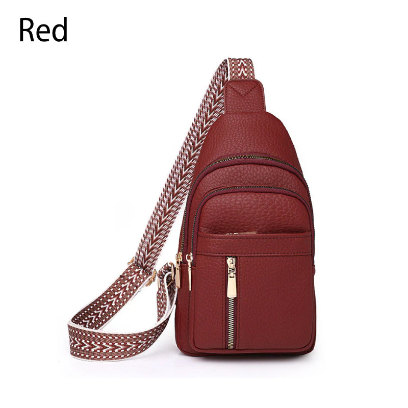 Women's Vintage PU Leather Chest Bag - Image 10