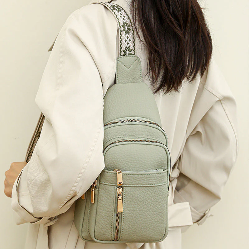 Women's Vintage PU Leather Chest Bag - Image 7