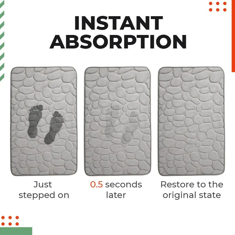 Memory Foam Embossed Soft Stone Bathroom Non-slip Carpet - Image 3