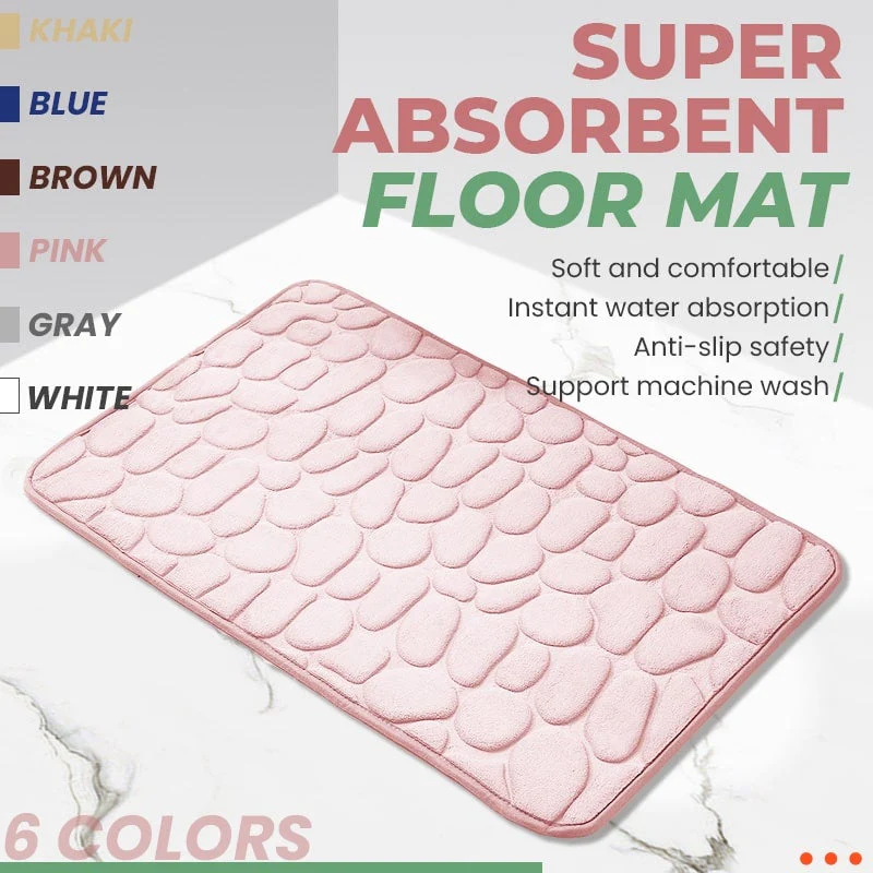 Memory Foam Embossed Soft Stone Bathroom Non-slip Carpet - Image 6
