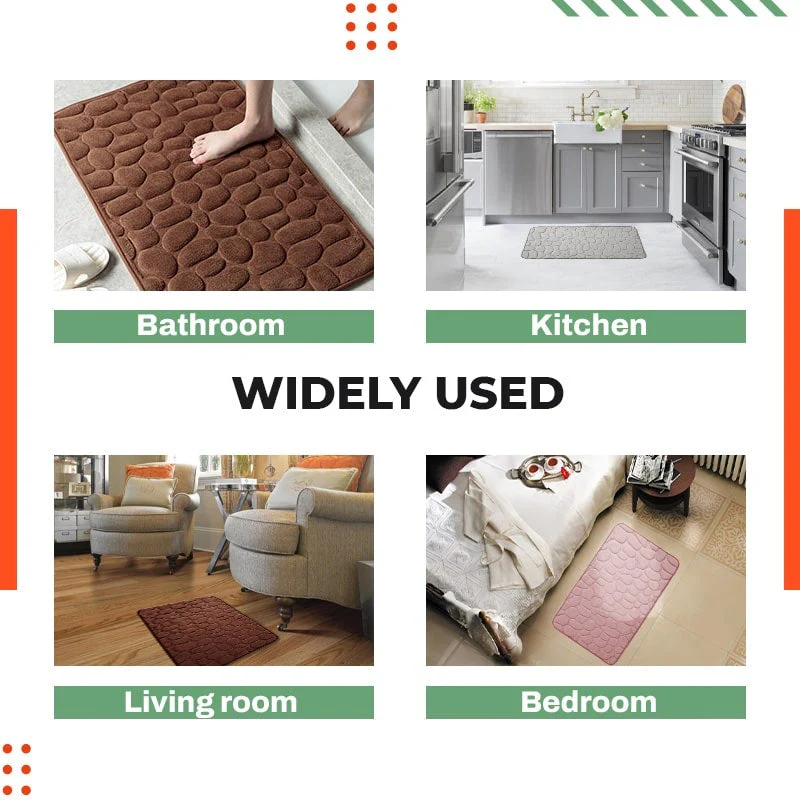 Memory Foam Embossed Soft Stone Bathroom Non-slip Carpet - Image 7