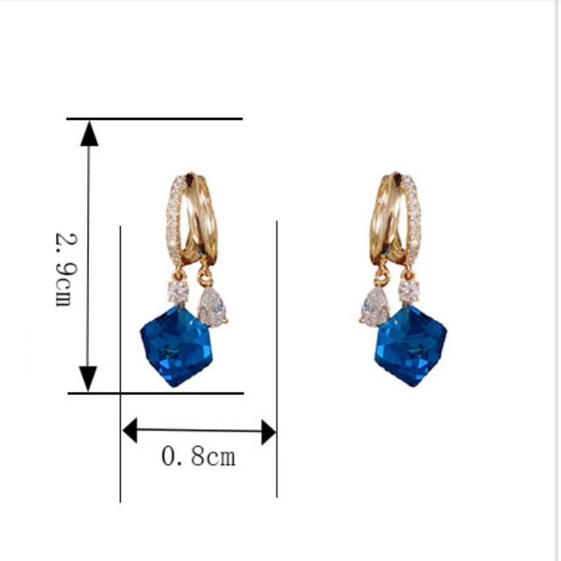 🔮Blue Artificial Crystal Earrings✨ - Image 5