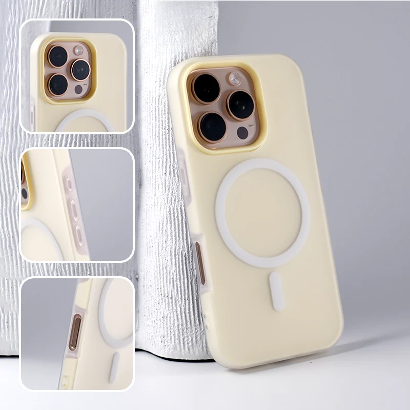 Bright Color Magnetic Skin-Friendly Half-Frame Phone Case for iPhone - Image 6