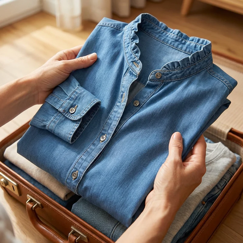 Women's Casual Ruffle V-Neck Shirt | Soft, Breathable & Flattering High-Low Hem ✨ - Image 8
