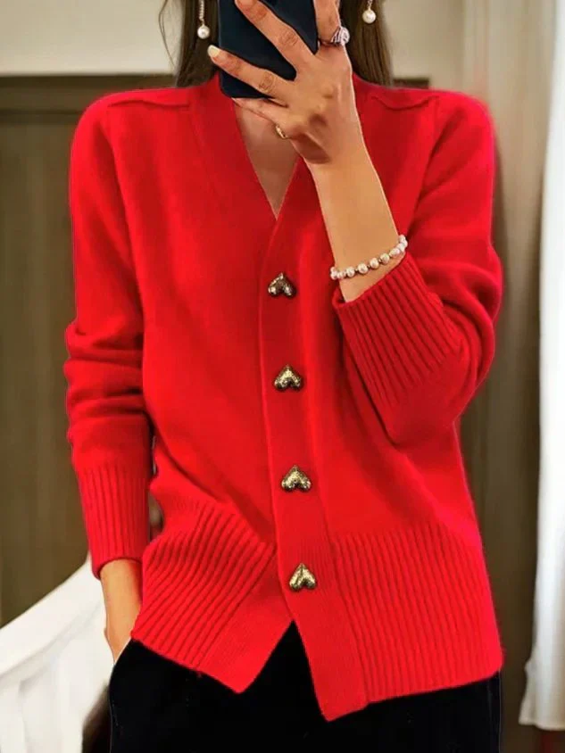 🌸Women's Casual Autumn Plain Yarn Buttoned Cardigan - Image 4