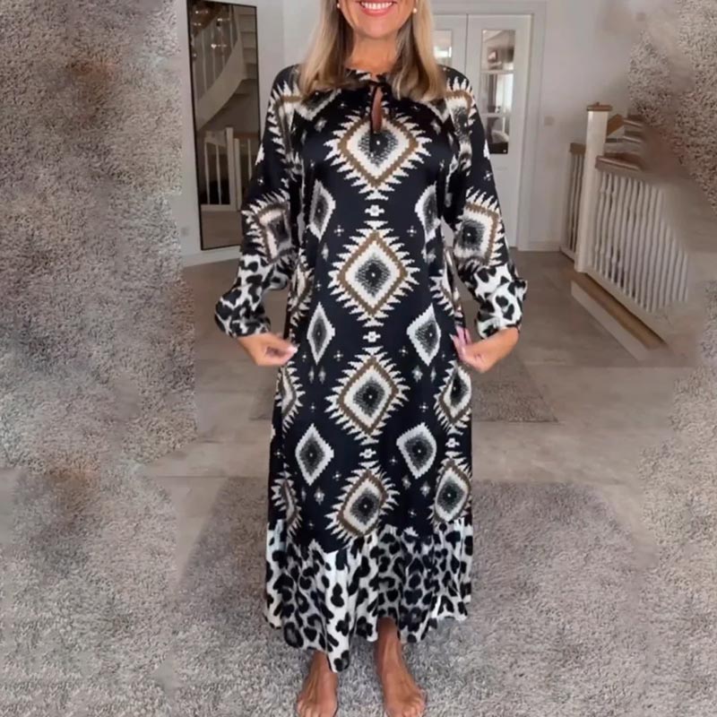 🍂Fall Specials🍂Women’s Bohemian Casual Printed Long-sleeve Dress - Image 6