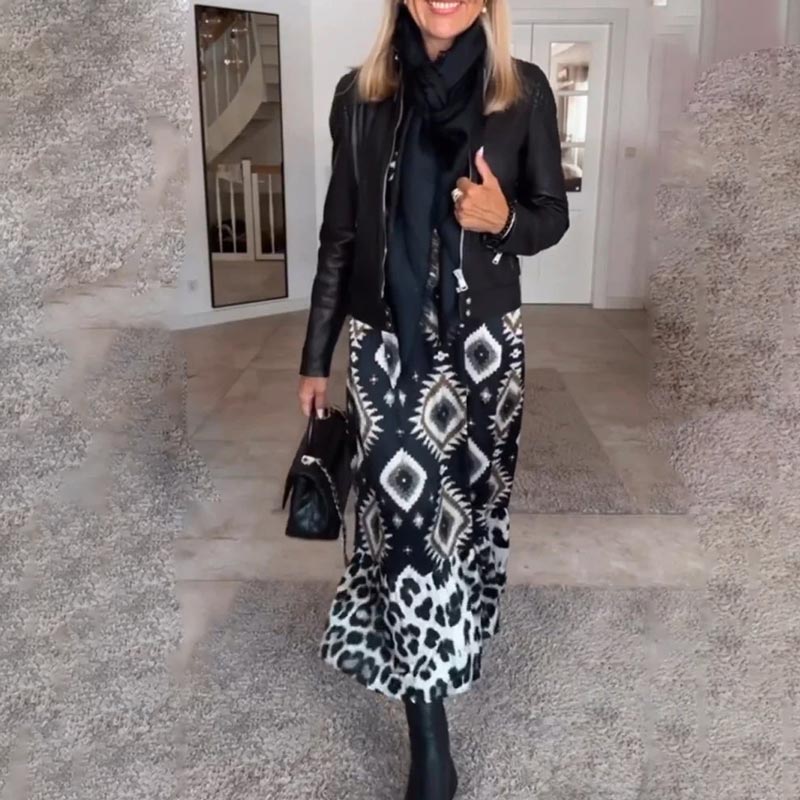 🍂Fall Specials🍂Women’s Bohemian Casual Printed Long-sleeve Dress - Image 7