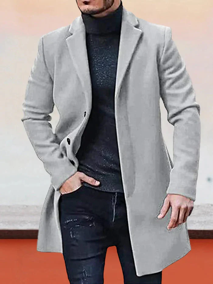 👔 Men's Classic Single Row Buckle Solid Color Jacket - Timeless Daily Essential - Image 8