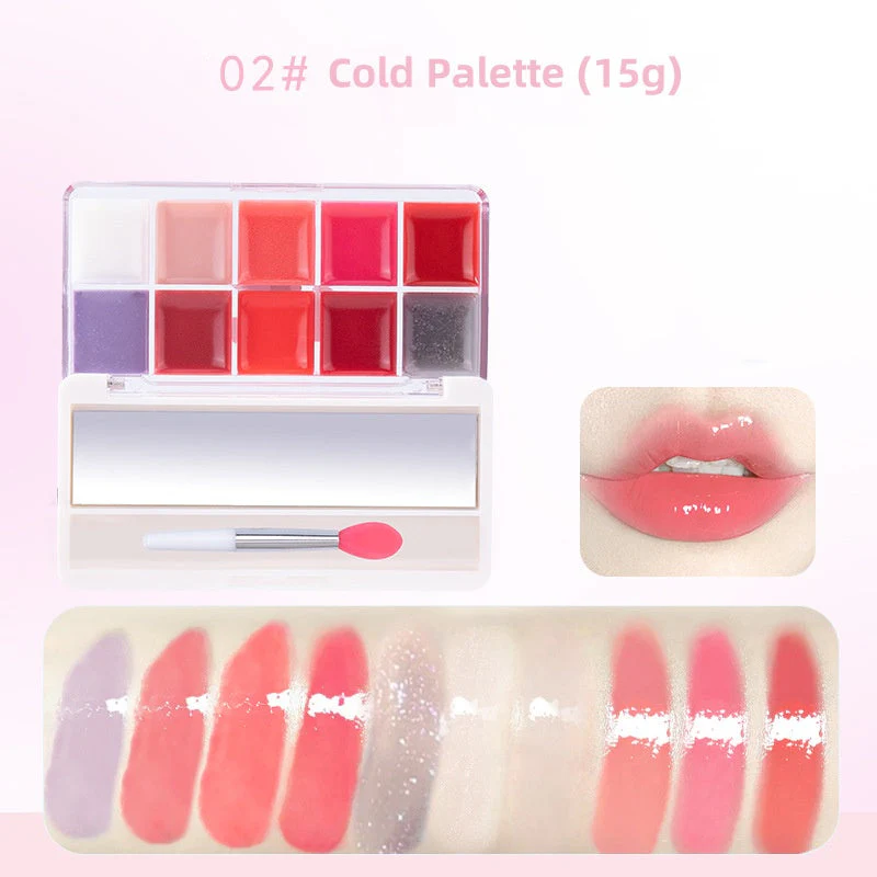 10 Color Long Lasting Glossy Lip Gloss Palette - Image 10
