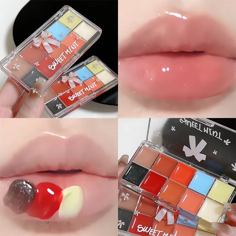 10 Color Long Lasting Glossy Lip Gloss Palette - Image 6