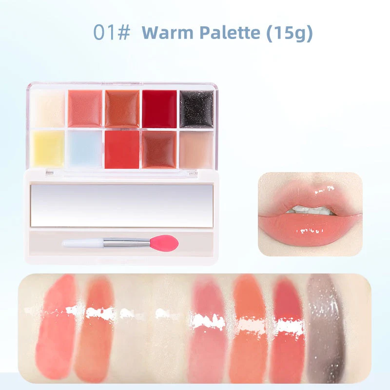 10 Color Long Lasting Glossy Lip Gloss Palette - Image 9