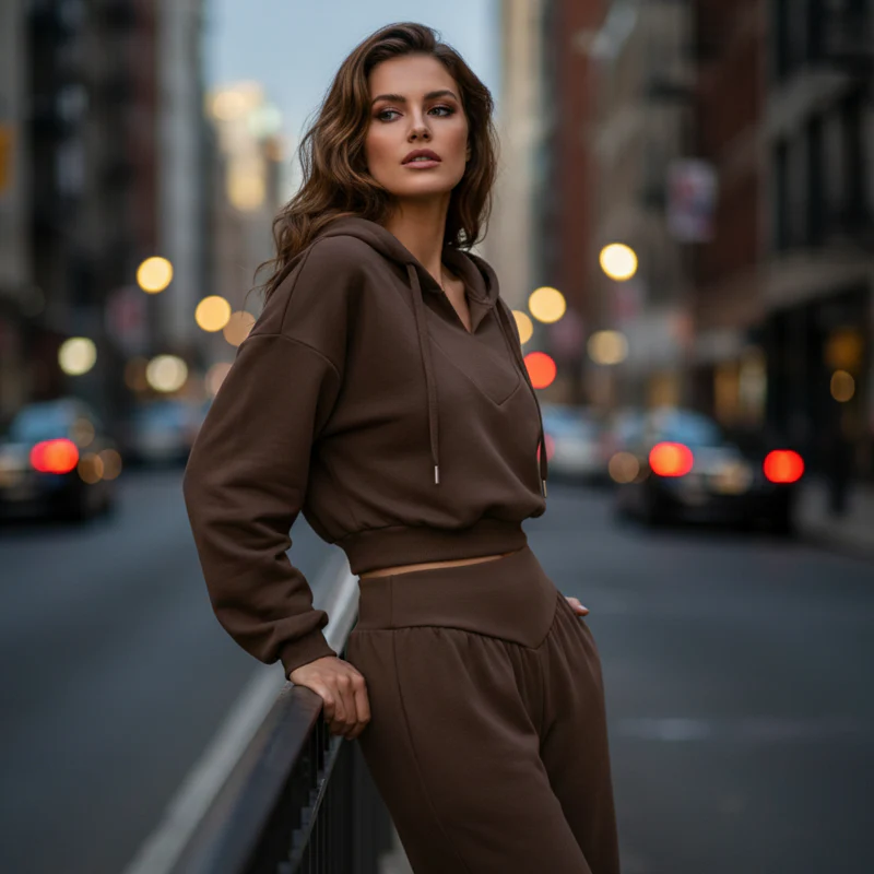 👖🌞Women’s Crop Hoodie & Wide-Leg Pants | Effortless Street Style🎐 - Image 8