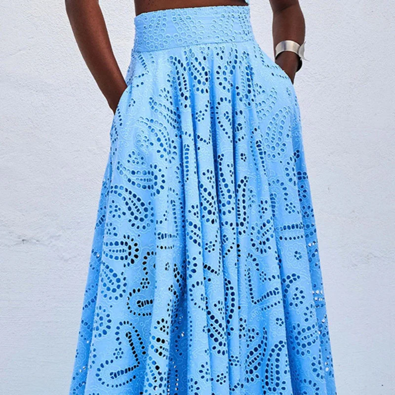 Cutout Sleeveless Top & Flowy Skirt 2-Piece Set - Image 7