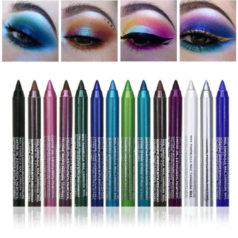 14-Pack Eyeliner Pencil Waterproof Colored Gel Liners with Metallic & Shimmer Finishes Smudge-Proof - Image 22