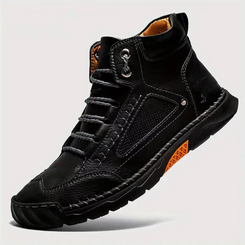 👞Stylish Hand-Stitched Flat Sole Men's Boots🖤 - Image 5