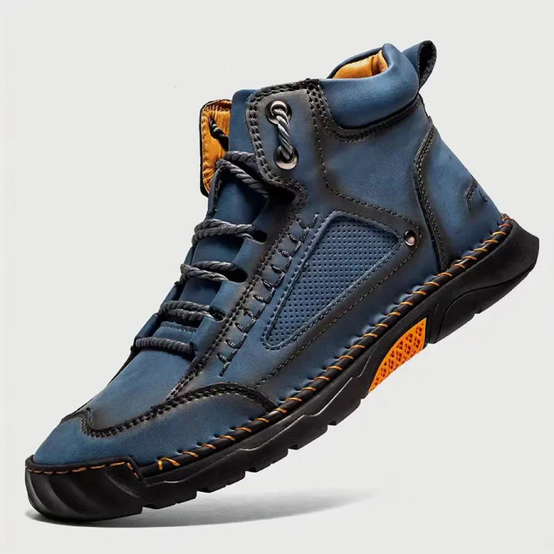 👞Stylish Hand-Stitched Flat Sole Men's Boots🖤 - Image 7