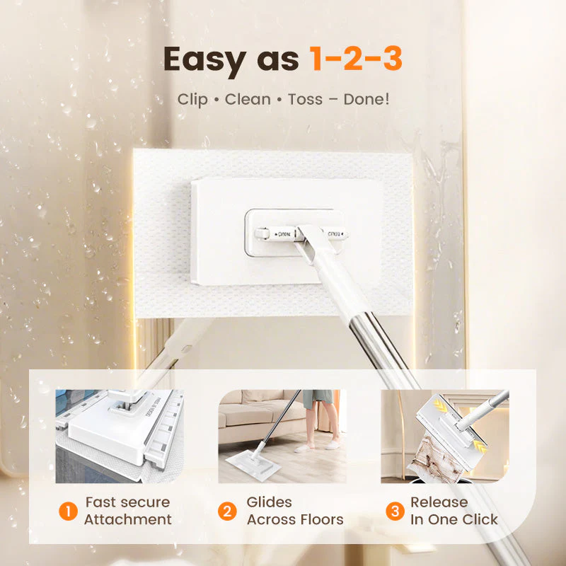 🧹Now only 40% off!💥Disposable Dust Mop with 4 Reusable Cloths - Image 3