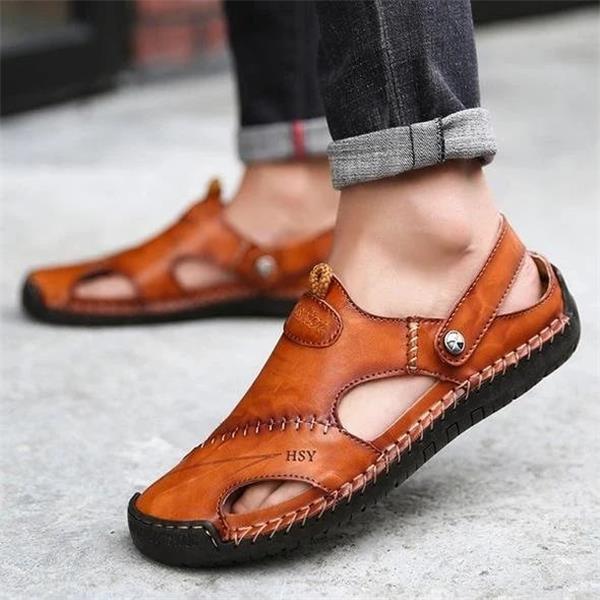 Large Size Soft Leather Men's Breathable Outdoor Sandals - Image 4