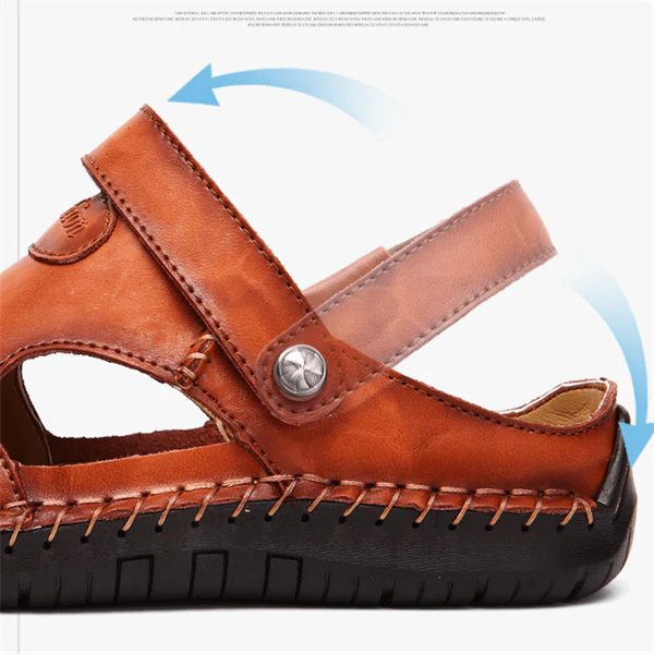 Large Size Soft Leather Men's Breathable Outdoor Sandals - Image 6