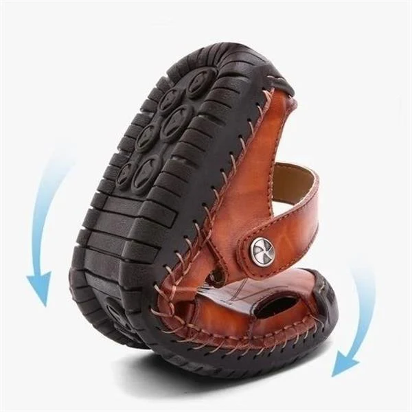 Large Size Soft Leather Men's Breathable Outdoor Sandals - Image 7