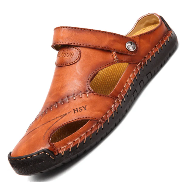 Large Size Soft Leather Men's Breathable Outdoor Sandals - Image 9