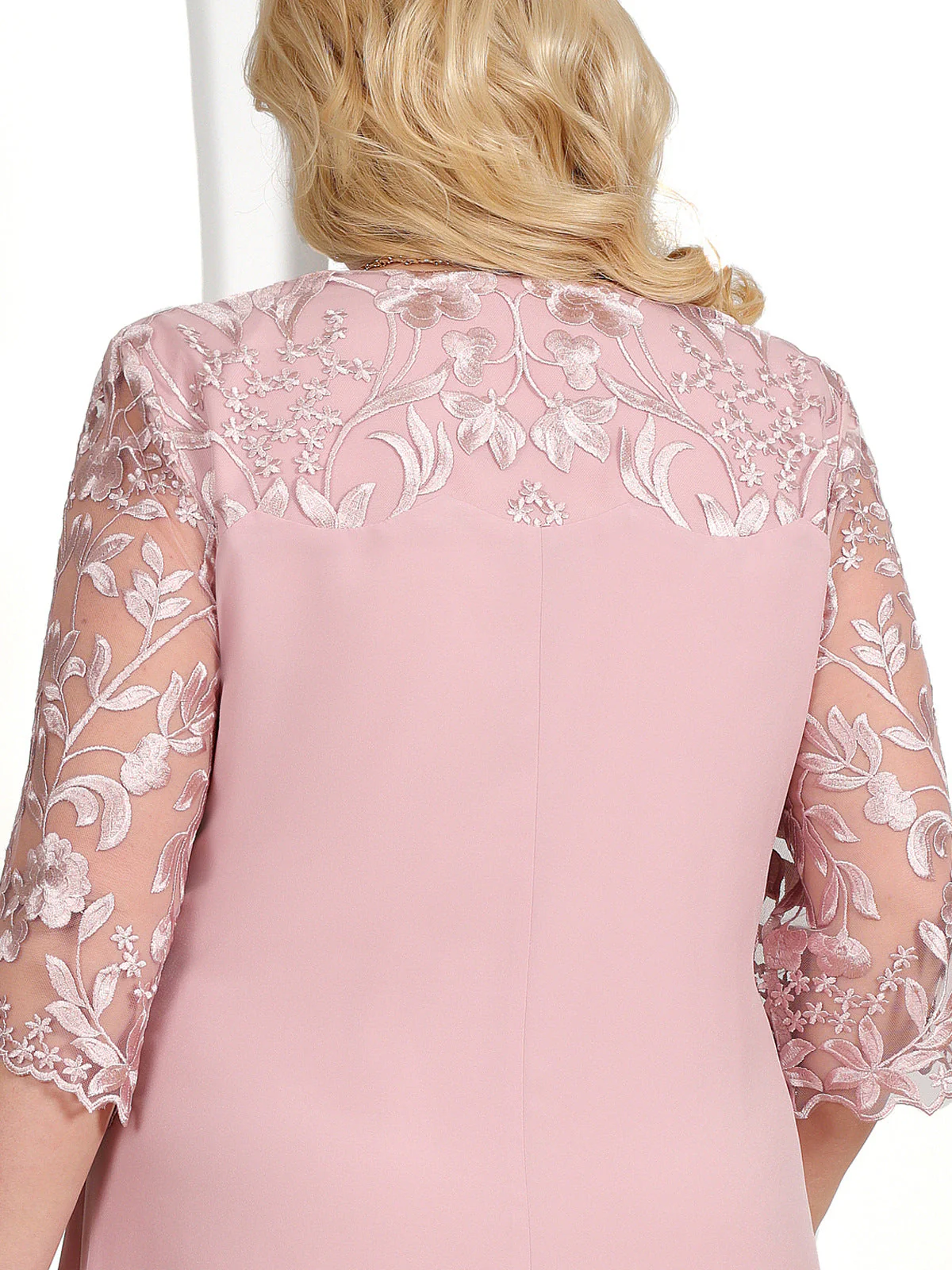 🌸Spring Specials💐 Women's Embroidered Chiffon Splicing Round Neck Dress - Image 13