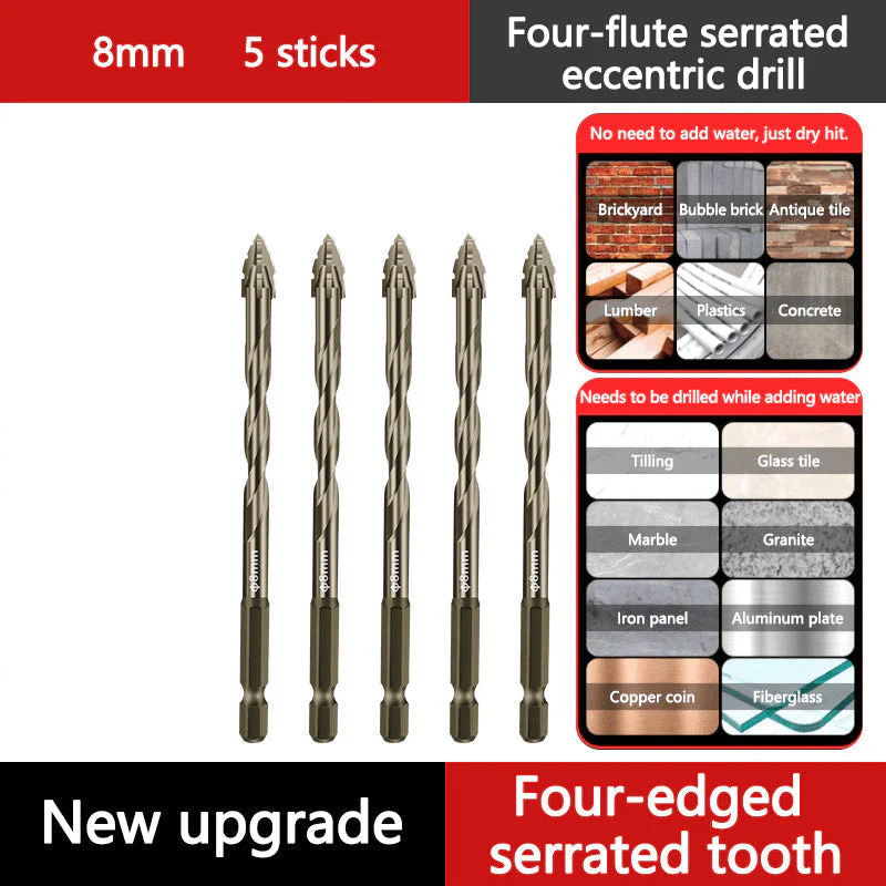 High-Strength 4-Flute Serrated Eccentric Drill Bit Kit - Image 17