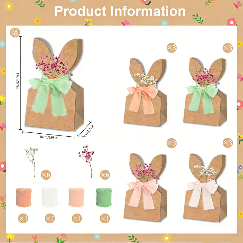 🐰 Brand New for 2026 | Easter Bunny Gift Bags with Ribbons | Ready-to-Fill in Seconds 🎀【24-Pack】 - Image 8