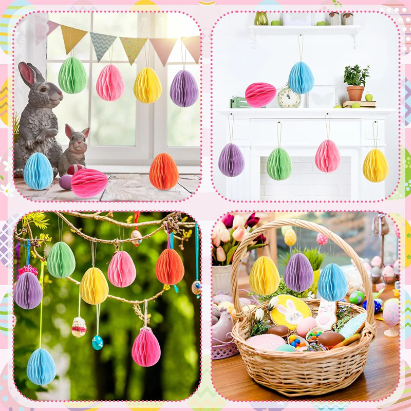 Easter Honeycomb Egg Hanging Decorations - Image 6