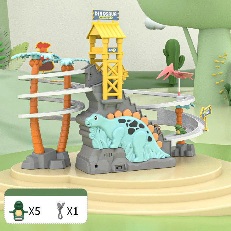 ⏰Halloween Early Bird Sale🥳Electric Dual Track Dinosaur Slide - Interactive Fun with Track Changes and Lights - Image 14