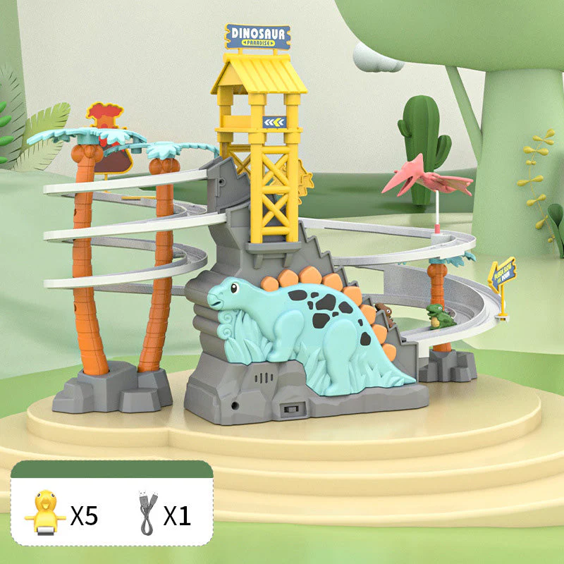 ⏰Halloween Early Bird Sale🥳Electric Dual Track Dinosaur Slide - Interactive Fun with Track Changes and Lights - Image 17