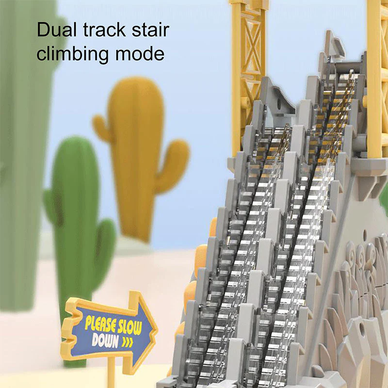 ⏰Halloween Early Bird Sale🥳Electric Dual Track Dinosaur Slide - Interactive Fun with Track Changes and Lights - Image 6