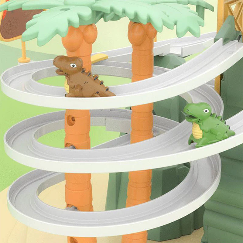 ⏰Halloween Early Bird Sale🥳Electric Dual Track Dinosaur Slide - Interactive Fun with Track Changes and Lights - Image 9