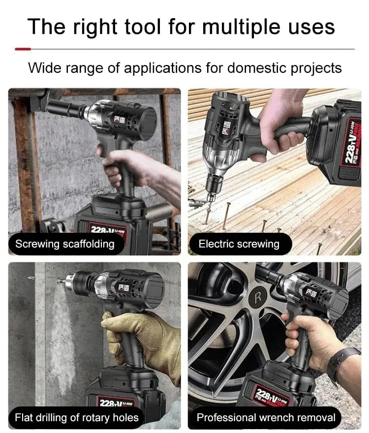 🔧40% OFF!⚡Cordless Brushless Impact Wrench 1/2 Inch, High Torque, 2x Battery Fast Charger🛠️ - Image 6