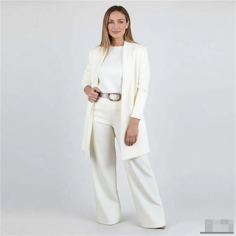 👗 Elegant Longline Cardigan 3-Piece Set – Soft Fabric, Chic Top & Pants for Office Commute & Daily Outings ✨ - Image 6