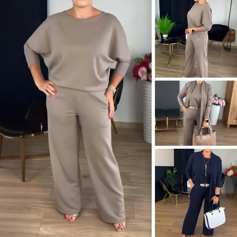 👗 Elegant Longline Cardigan 3-Piece Set – Soft Fabric, Chic Top & Pants for Office Commute & Daily Outings ✨ - Image 7