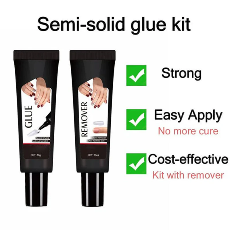 🔥2025 HOT SALE🔥 Extra Strong Fast-Drying Semi-Solid Nail Glue & Remover Set - Image 5