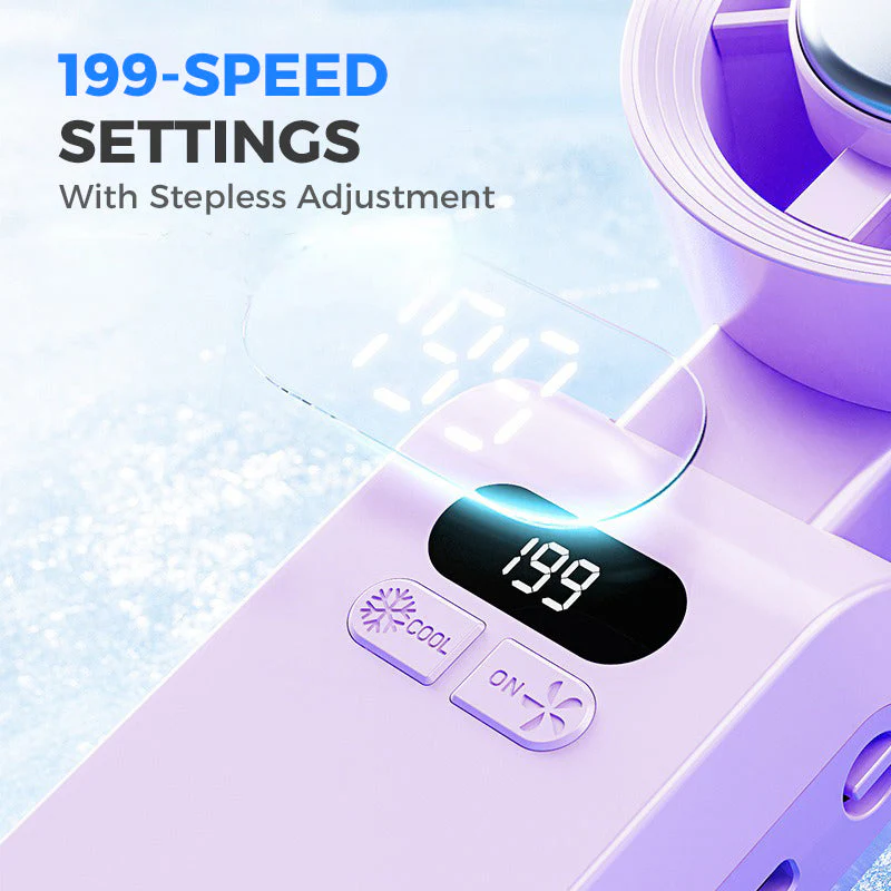 ❄️💨40% OFF Handheld Portable Fan with Ice Cooler⚡🥶 Personal Misting Fan for Outdoor Sports, Travel & Gym | Rechargeable, 3 Speeds, Instant Cooling Relief - Image 4