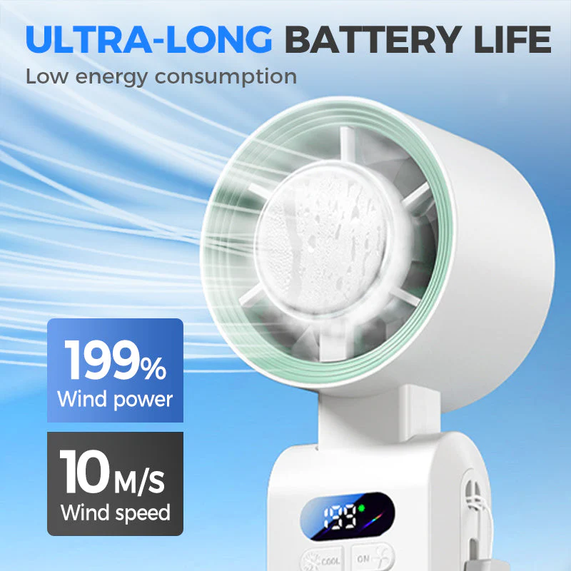 ❄️💨40% OFF Handheld Portable Fan with Ice Cooler⚡🥶 Personal Misting Fan for Outdoor Sports, Travel & Gym | Rechargeable, 3 Speeds, Instant Cooling Relief - Image 6