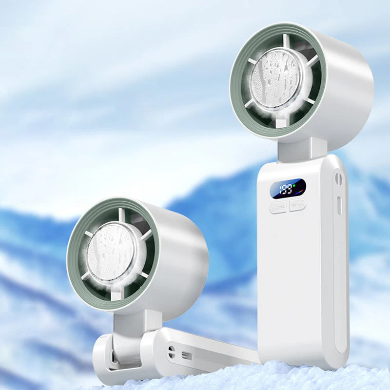 ❄️💨40% OFF Handheld Portable Fan with Ice Cooler⚡🥶 Personal Misting Fan for Outdoor Sports, Travel & Gym | Rechargeable, 3 Speeds, Instant Cooling Relief - Image 9