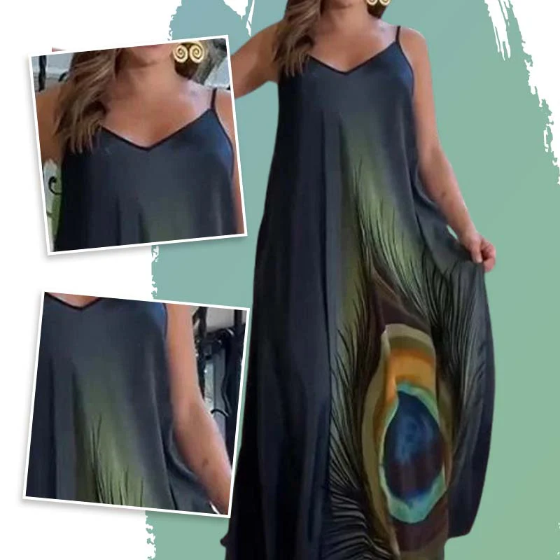 Floral Loose Fit Spaghetti Strap Maxi Dress - Image 2