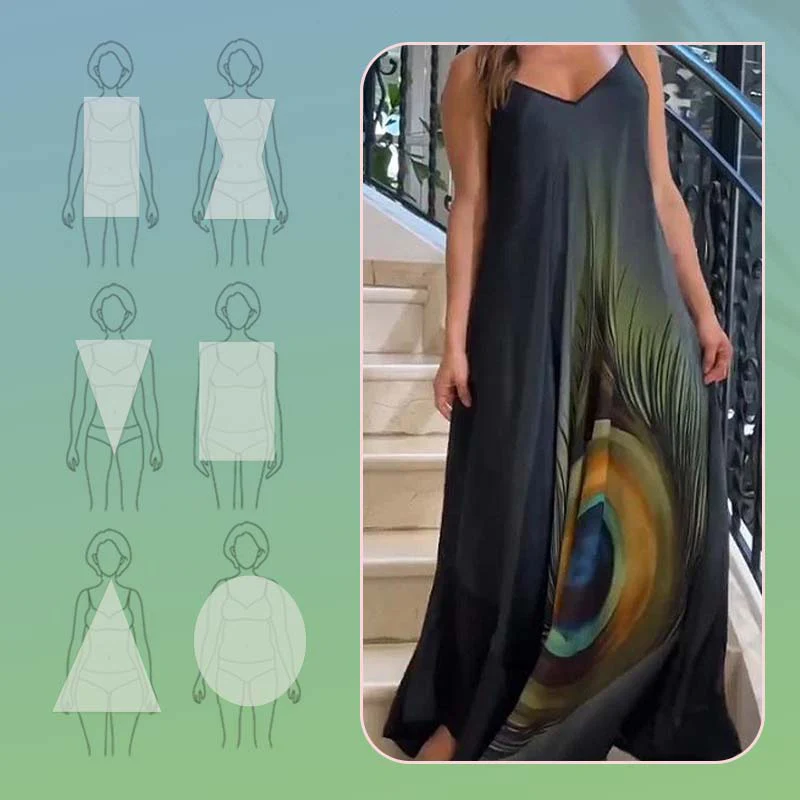 Floral Loose Fit Spaghetti Strap Maxi Dress - Image 3