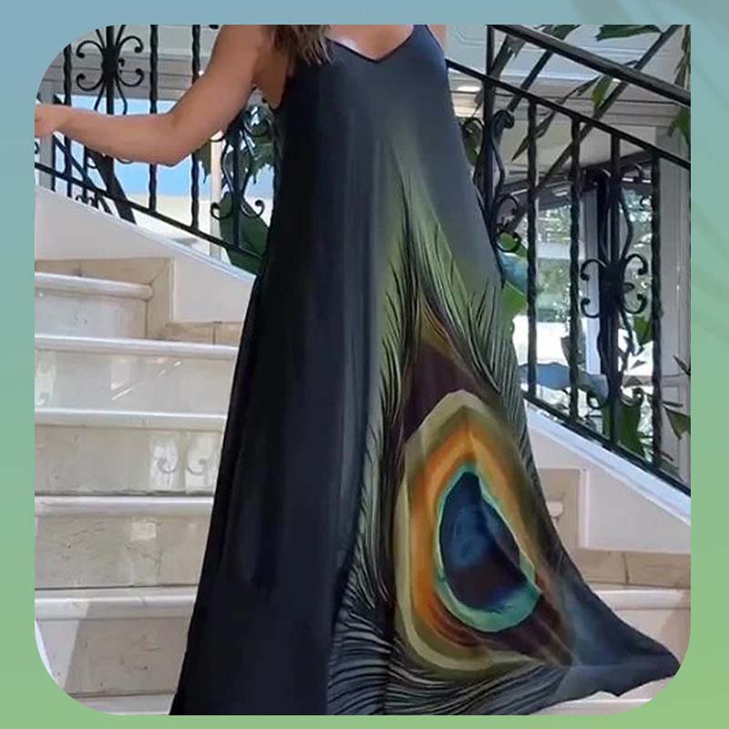 Floral Loose Fit Spaghetti Strap Maxi Dress - Image 5