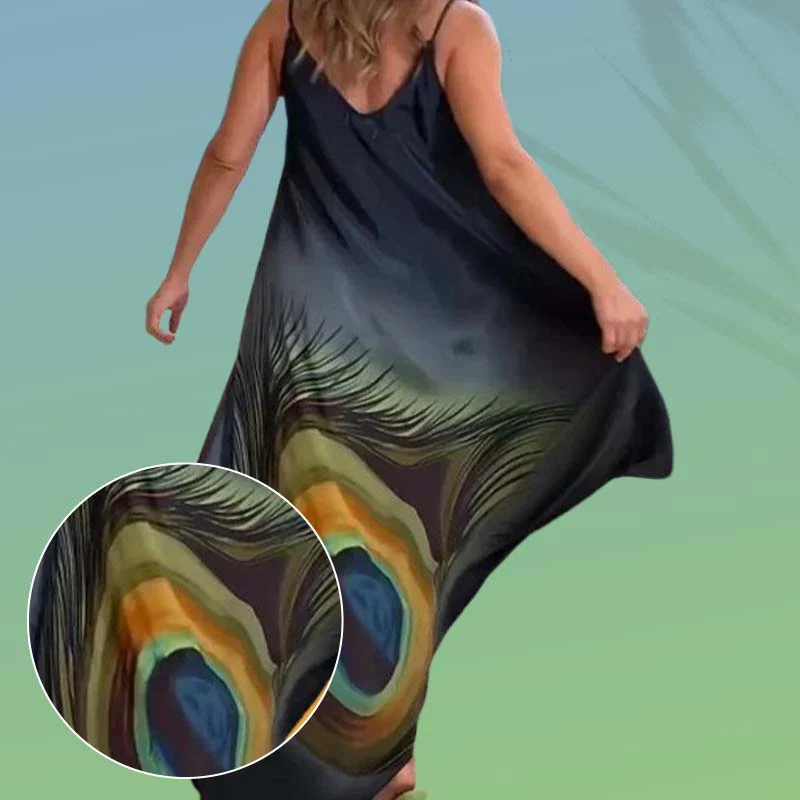 Floral Loose Fit Spaghetti Strap Maxi Dress - Image 6