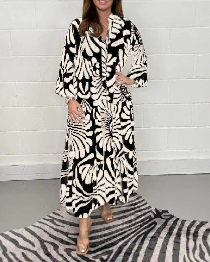 🍃Floral Print Bell Sleeve Soft and Breathable Maxi Dress🔥Free Shipping🔥 - Image 3