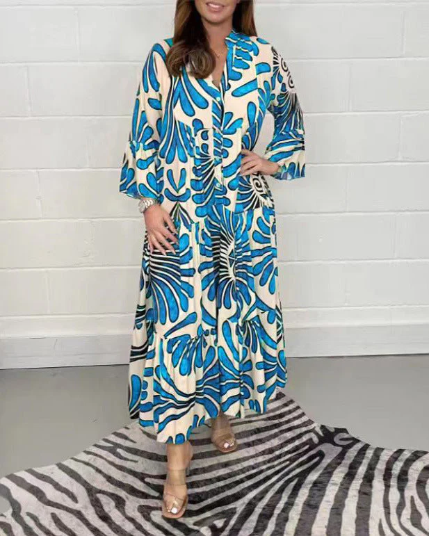 🍃Floral Print Bell Sleeve Soft and Breathable Maxi Dress🔥Free Shipping🔥 - Image 6