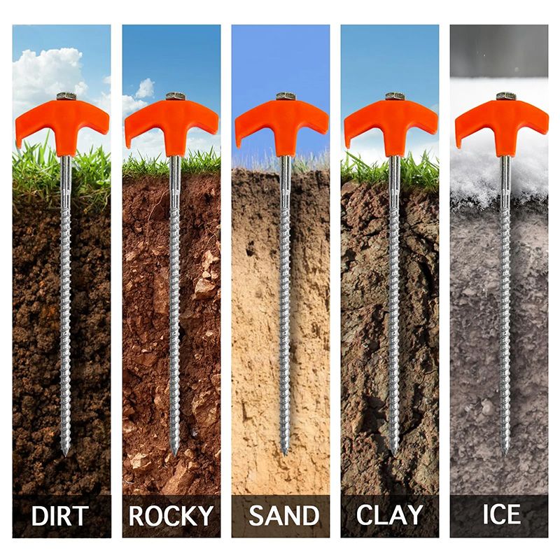 ✈️8" Screw-in Tent Stakes Ground Anchors - Image 2