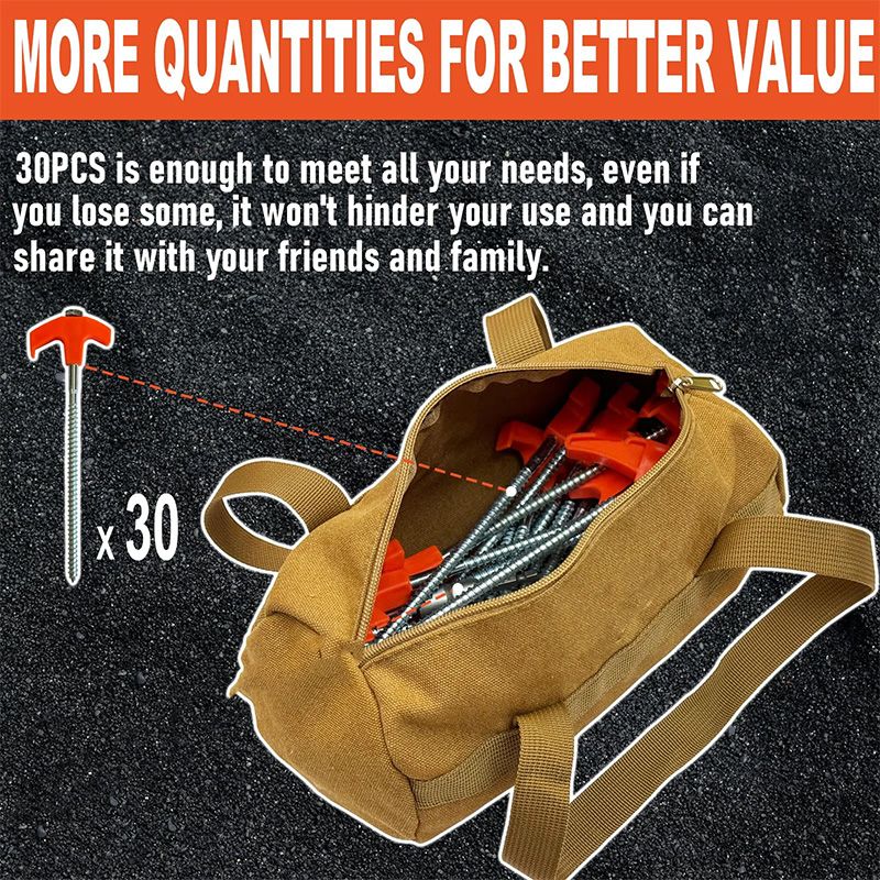 ✈️8" Screw-in Tent Stakes Ground Anchors - Image 3